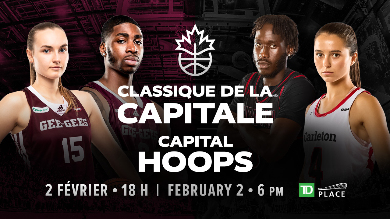 Classique de la capitale, 2 février, 18 h, avec quatre joueurs de basketball - deux Gee-Gees et deux Ravens.